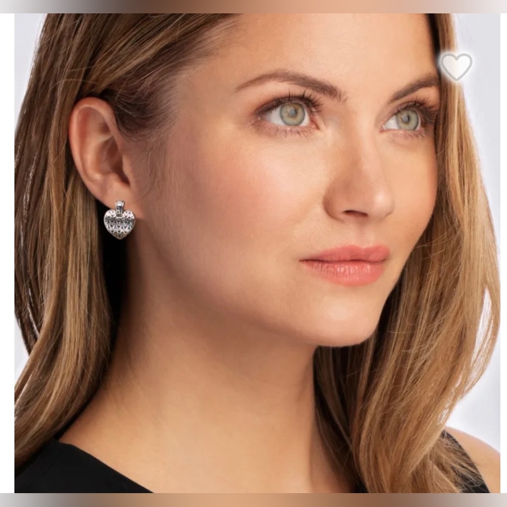 Sterling Silver ๐ Bali-Style Heart Drop Earrings - Picture 2 of 2